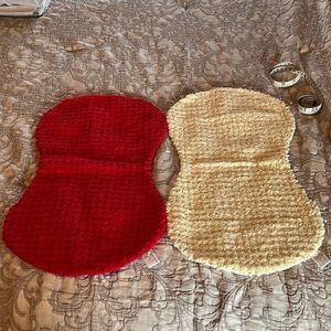 Contemporary Baby burp cloths 11”x18” red & yellow new cotton $20